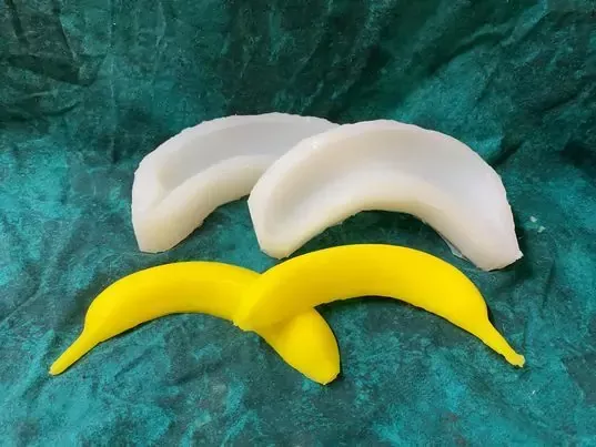 2 Part Banana 2 Cavity Large Soap Silicone Mold 6060