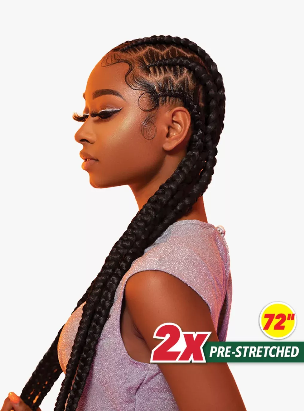 2x X-PRESSION PRE-STRETCHED BRAID 72″