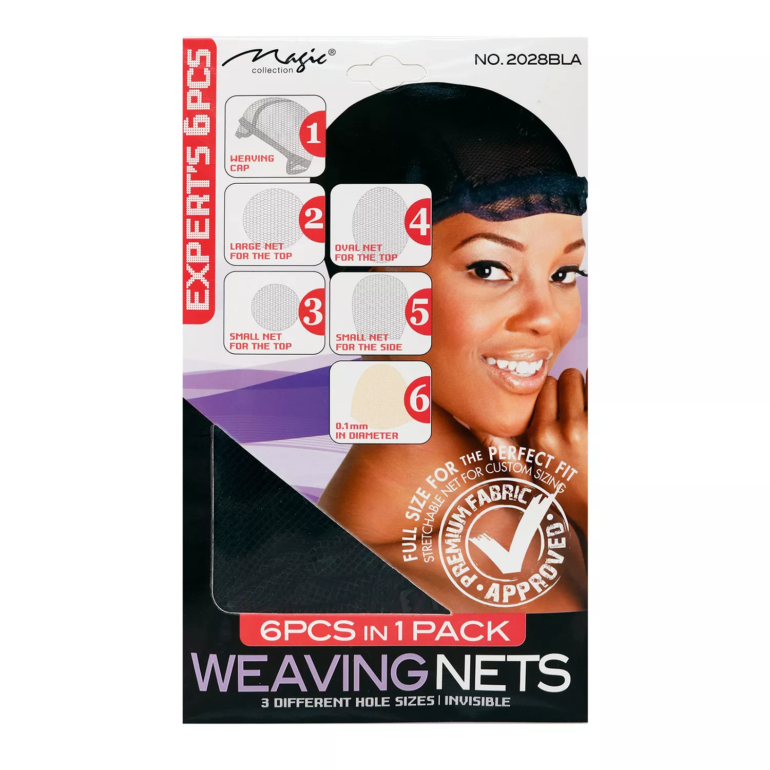 3 Different Hole Sizes & Invisible Weaving Net 6Pcs