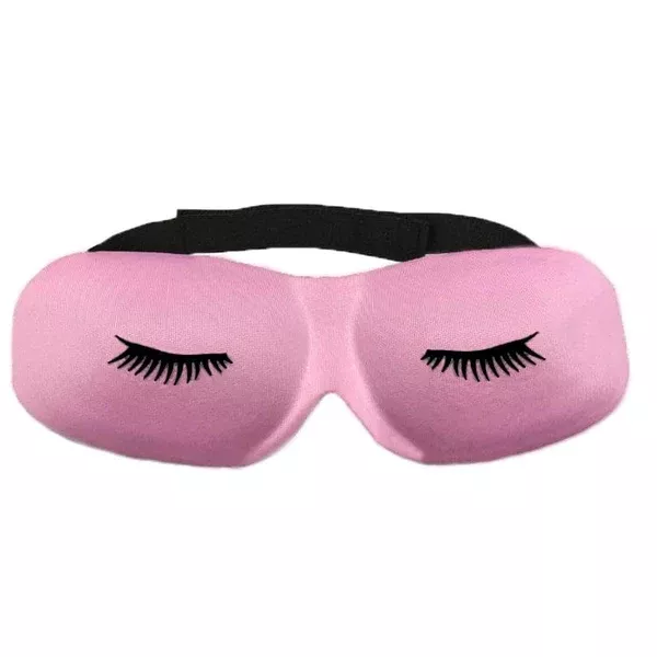 3D Contoured Pink Satin Eyelash Extension Sleep Mask