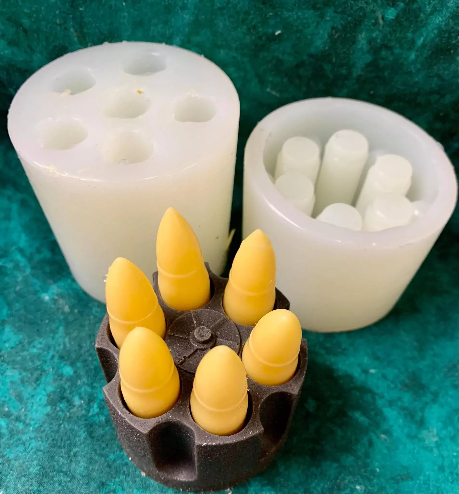 6 shooter Cylinder Soap 2 Silicone Molds total 7 Cavity 7031