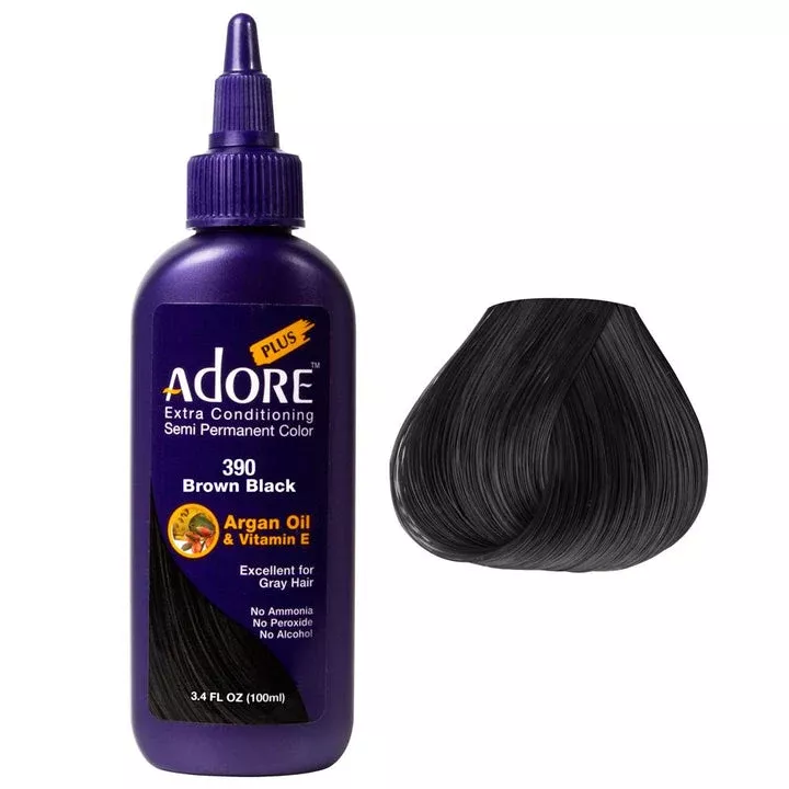 ADORE PLUS SEMI PERMANENT COLOR BROWN BLACK #390