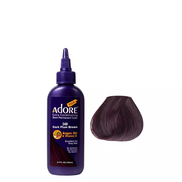 Adore Plus Semi Permanent Hair Color – 348 Dark Plum Brown