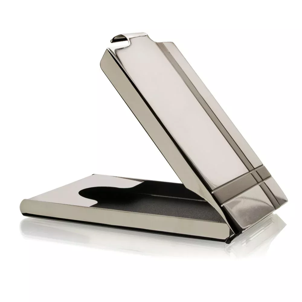 Aeropen Card Case ( Silver / Crossed Lines ) Model No. CC-75