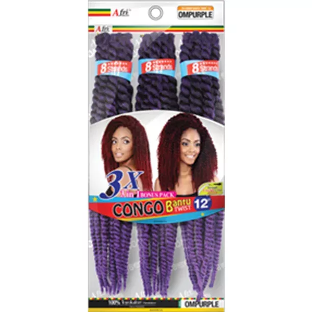 Afri-Naptural: 3X Congo Bantu Twist 12″