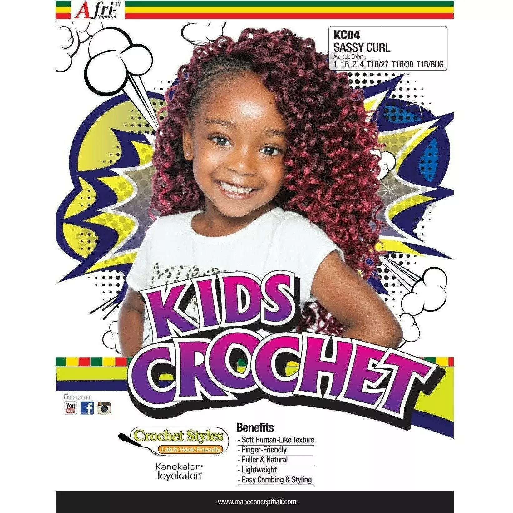 Afri-Naptural Kids Crochet Sassy Curl (KC04)
