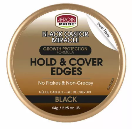 African Pride Black Castor Miracle Hold & Cover Edges Black