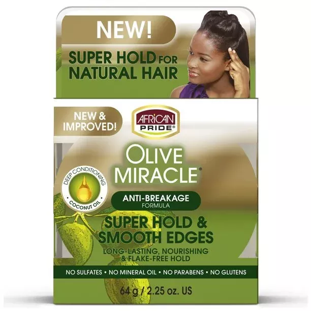 African Pride Olive Miracle Anti-Breakage Formula Super Hold & Smooth Edges