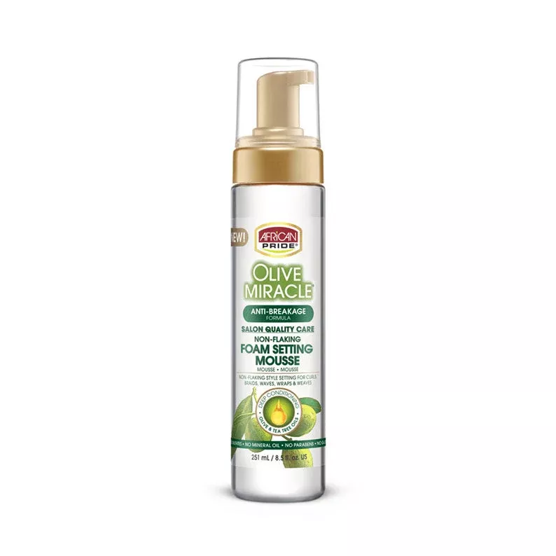 AFRICAN PRIDE OLIVE MIRACLE ANTI-BREAKAGE MOUSSE 8.5oz