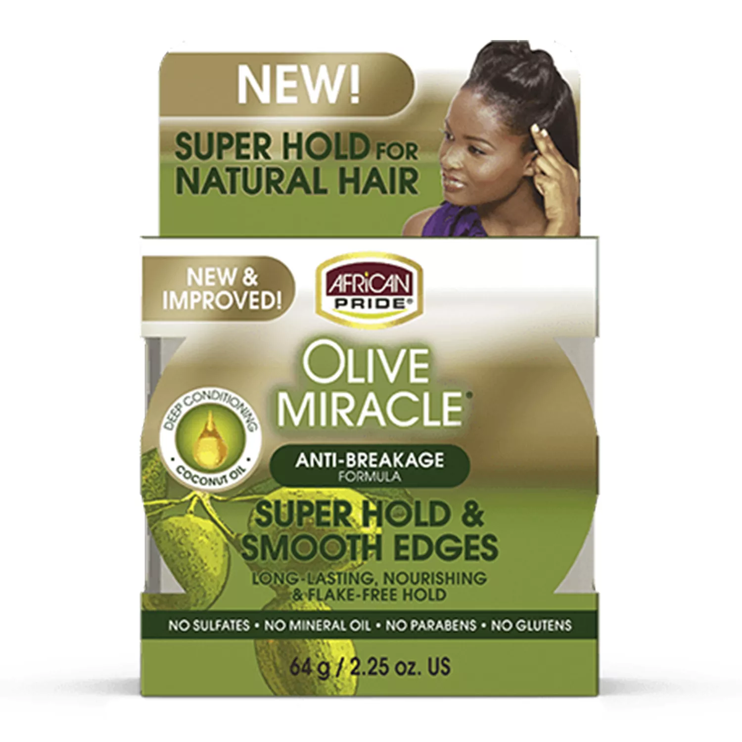 African Pride Olive Miracle Super Hold & Smooth Edges 2.25oz/ 64g