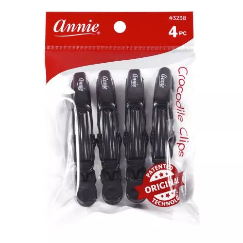 Annie Crocodile Clips Black 4.5″ 4ct
