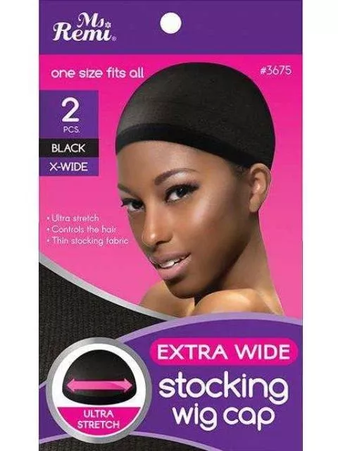 Annie Ms.Remi 2pcs Extra Wide Stocking Wig Cap Black#3675