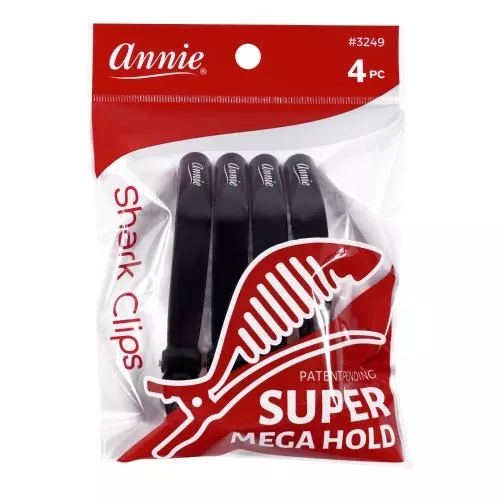 Annie Shark Clips Black 4.5″ 4ct