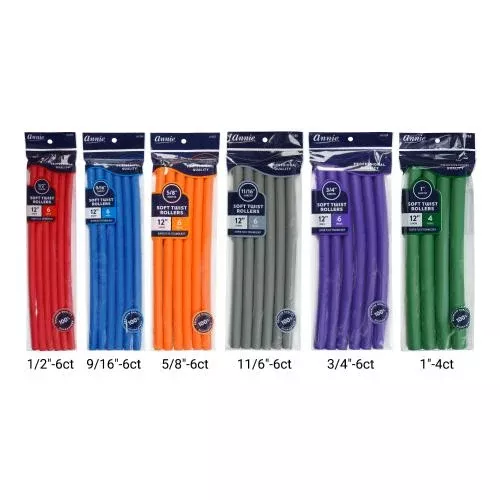 Annie Soft Twist Rollers 12″ Extra Long