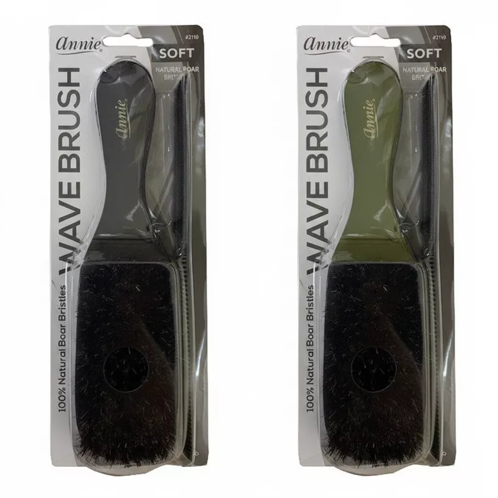 Annie Wave Brush Natural Boar Bristles Soft - 2119