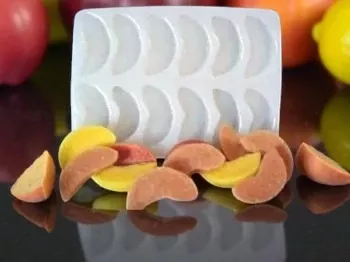 Apple or Peach Slice Embeds Silicone Mold 12 Cavity 239