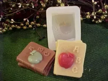 A B C Stack of Books Small Soap 1 Cavity Silicone Mold 5255