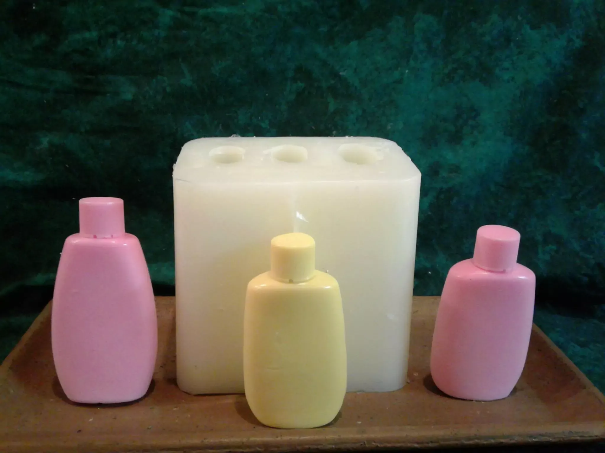 Baby Sample Bottles Soap 3 Cavity Silicone Mold 3042