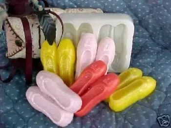 Ballerina Shoe Large Soap 2 Cavity Silicone Mold 425