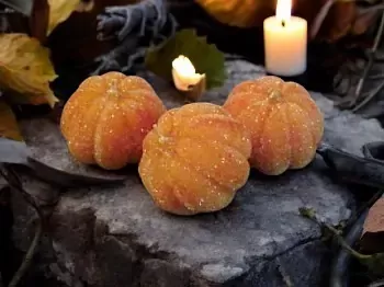 Beaded Pumpkin Votive 1 Cavity Silicone Mold 1227