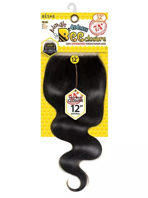 Beshe Bundle Bee 100% Human Hair 4x4 BODY WAVE Closure (HBT.44BD)