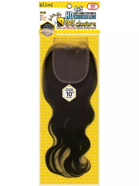 Beshe Bundle Bee 100% Human Hair 4×5 BODY WAVE Lace Closure(HBBC)