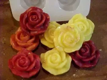 Birthday Rose Embeds 4 Cavity Silicone Mold 783
