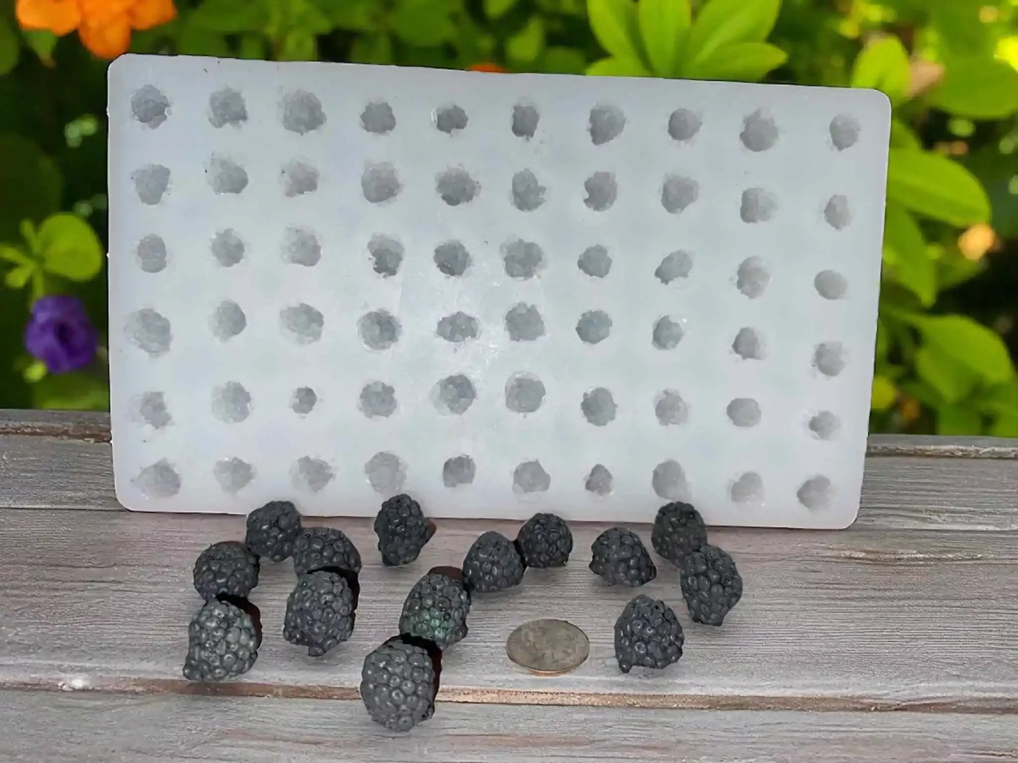 Blackberry Regular Embeds Silicone Mold 60 Cavity 6045