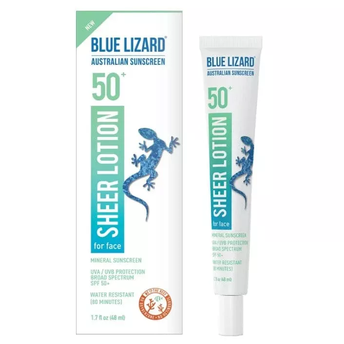 Blue Lizard Australian Sheer Mineral Sunscreen Lotion for Face SPF 50+