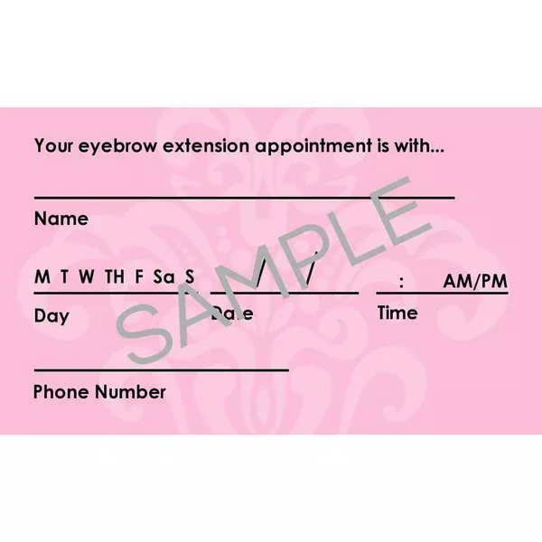 Brow Care Instructions & Appointment Card – 25 per Quantity