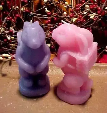 Bunny with Basket Candle 1 Cavity Silicone Mold 1798