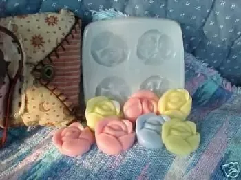Butter Rose Embeds 4 Cavity Silicone Silicone Mold 782