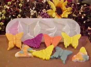 Butterfly Embeds 5 Cavity Silicone Mold 544