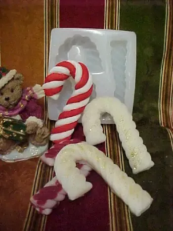 Candy Canes Small Soaps2 Cavity Silicone Mold 1524
