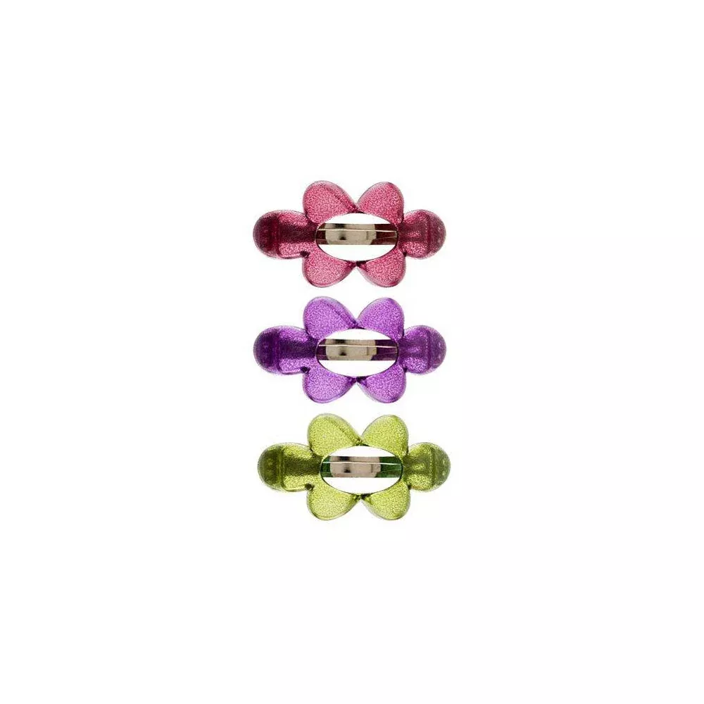 Caravan Color Open Flower Barrettes Model No. 156 (Assorted Colors)