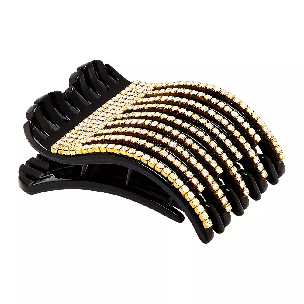 Caravan Open Bi Crystal Color Crown Barrette Model No. 2005