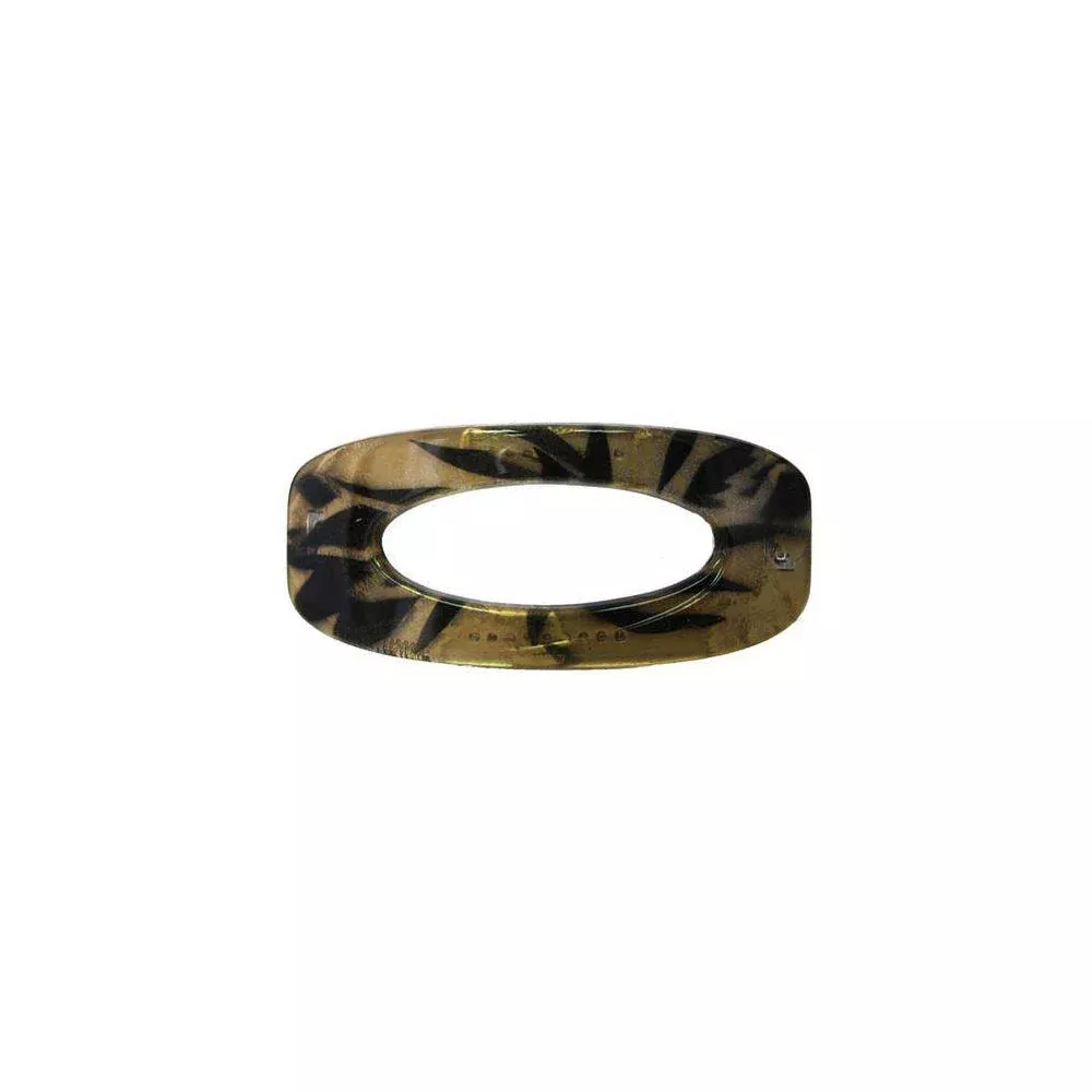 Caravan Open Twirl Black Gold Print Barrette Model No. 6526