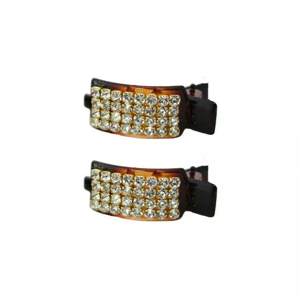 Caravan Tiny Deco Crock with Stones Hair Clip Pair Model No. 6674/2