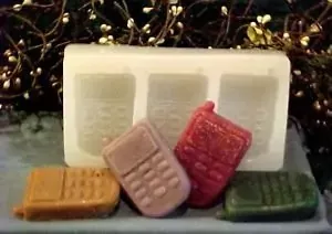 Cell Phone Tarts 3 Cavity Silicone Mold 449