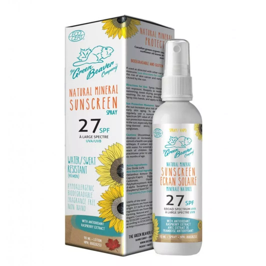 Certified Organic Mineral Spray Sunscreen SPF 27