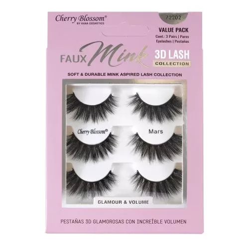 Cherry Blossom Faux Mink 3D Eyelashes 3 Pairs