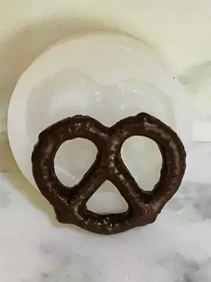Chocolate Pretzel Embed 1 Cavity Silicone Mold 2158