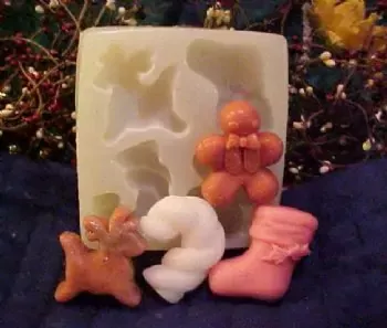 Christmas Tarts 4 Cavity Silicone Mold 5082