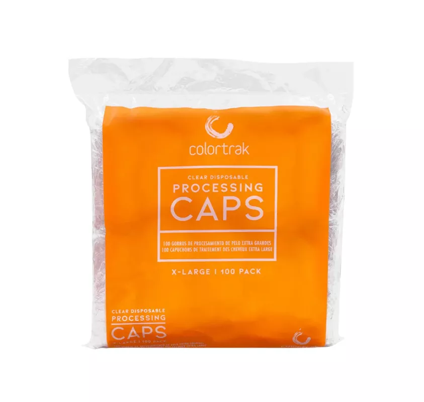 Clear Processing Caps with Elastic 100/pk