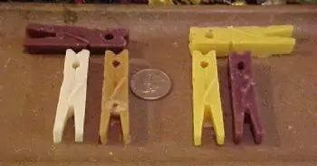 Clothes Pin Embeds 3 Cavity Silicone Mold 5201