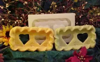Cobbler Pie Crust Heart Small Soap 1 Cavity Silicone Mold2219