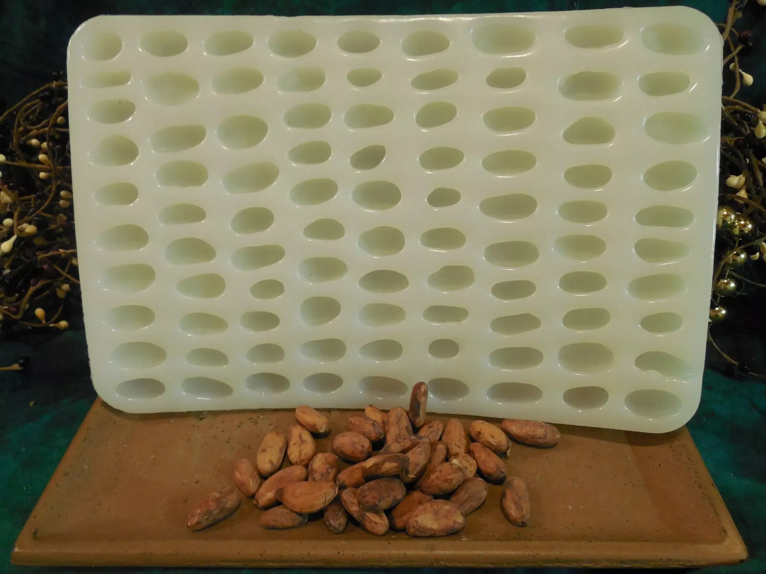 Cocoa Beans 90 Cavity Embed Silicone Mold 6043
