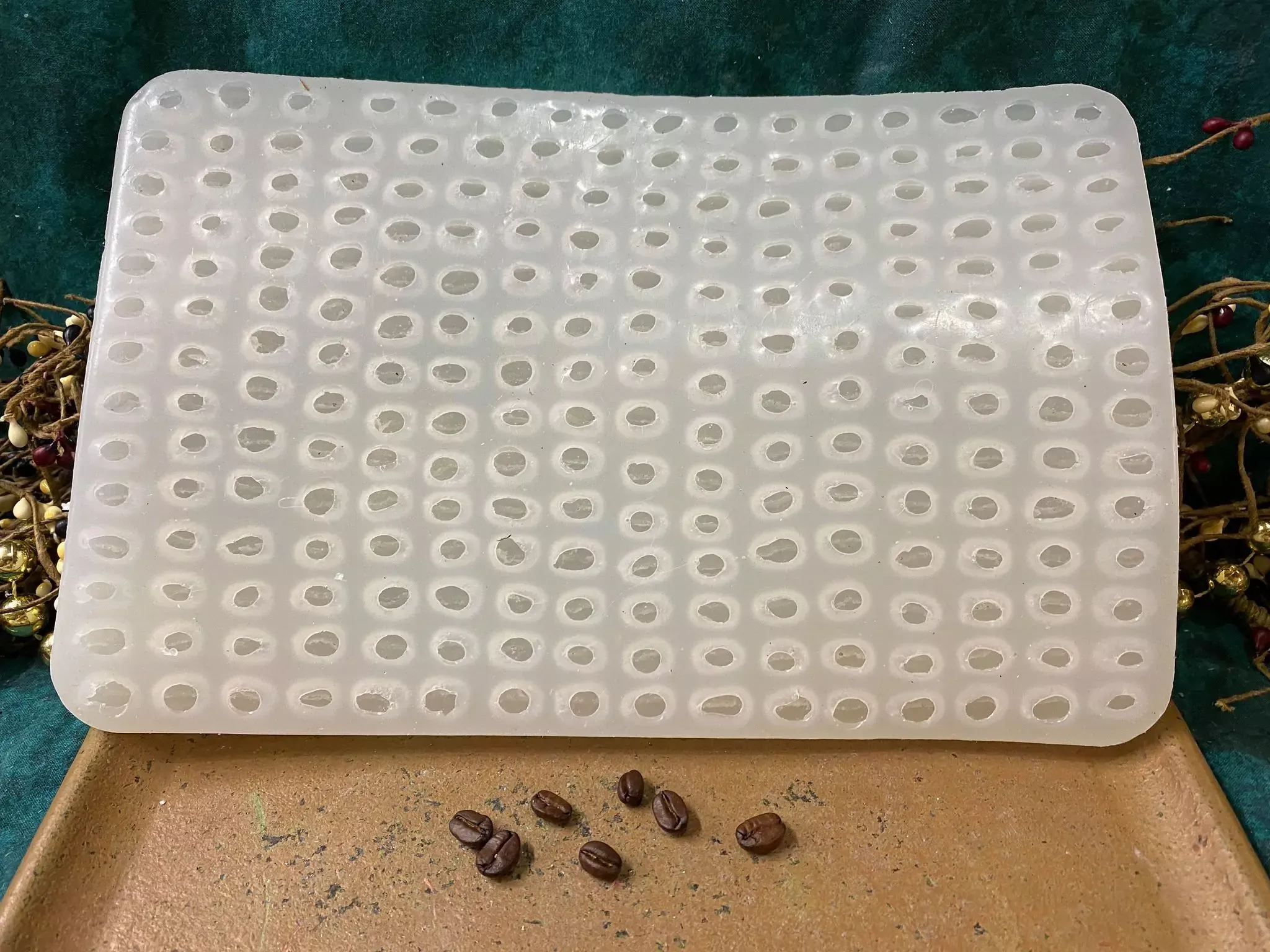 Coffee Bean Embeds 224 Cavity Silicone Mold 6058