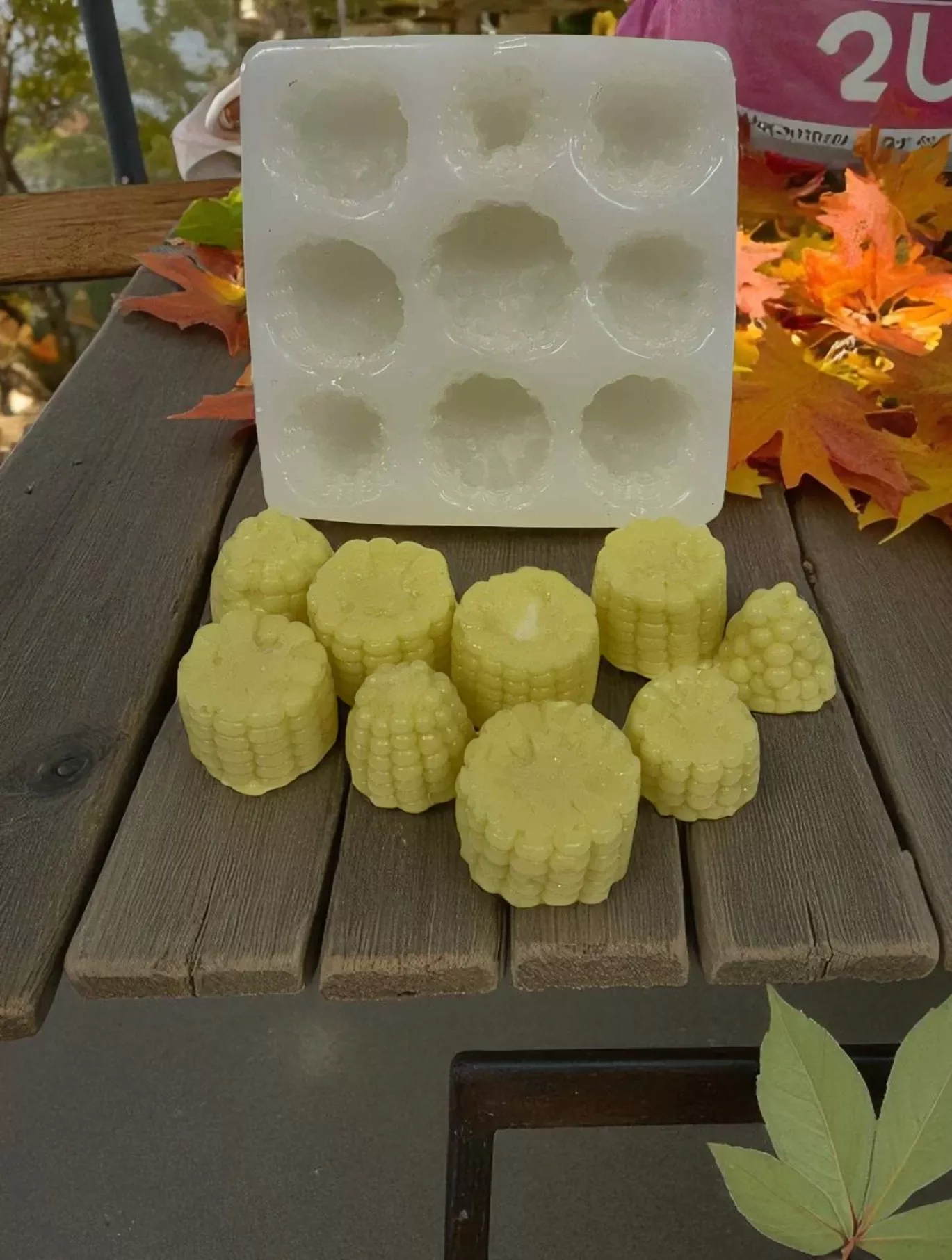 Corn Chunks 9 Cavity Silicone Mold 2403