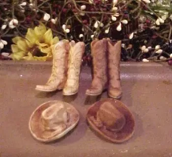 Cowboy Boots Embed 4 Cavity Silicone Mold 443